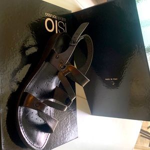 Women sandals, size 38 European, made in Italy,natural leather